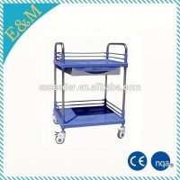 EM-SPT003 Double-deck Steel-plastic Trolley double-deck 4 wheel cart work trolley