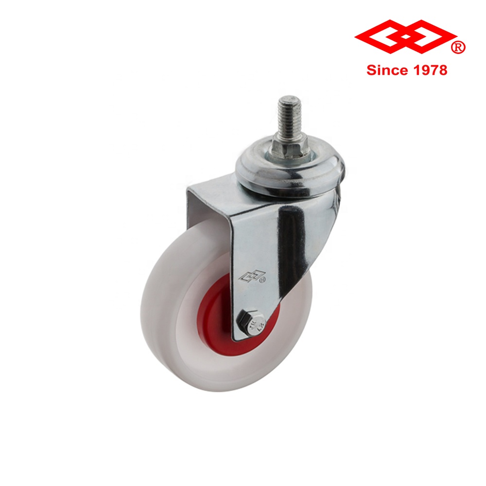 Instrumental casters series 50mm-125mm white plastic ball bearing casters