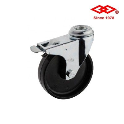 75mm Black PP  wheel with swivel bolt hole caster